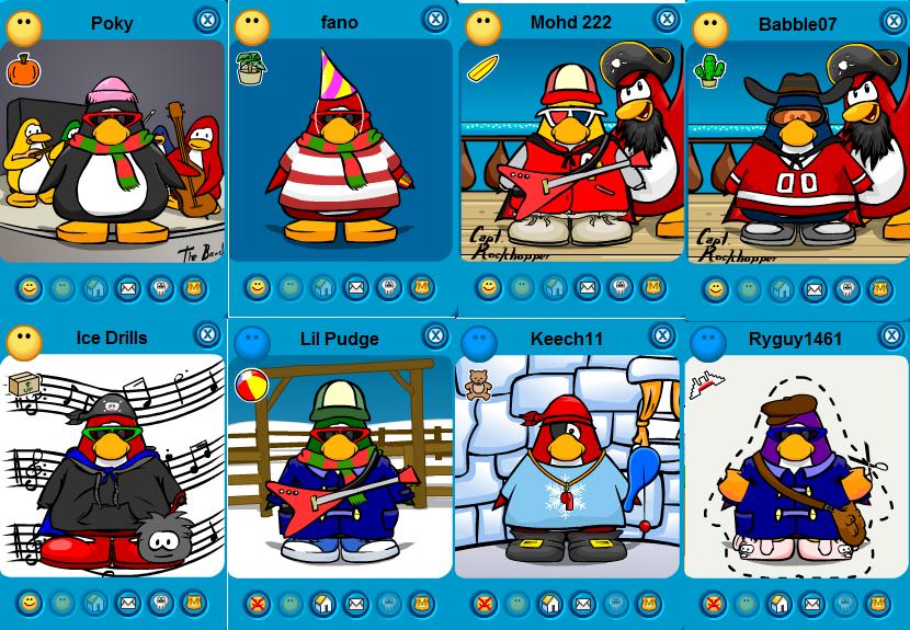 Famous penguins on club penguin